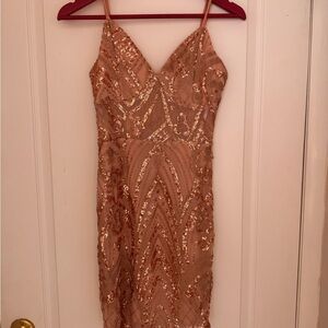 Sequin Embellished Dress in Pink